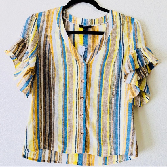 DREW Beverly Flutter Sleeve Lemon Top - Picture 3 of 8